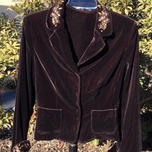 Due Per Due Gorgeous Sequin Embroider Velvet Jacket
